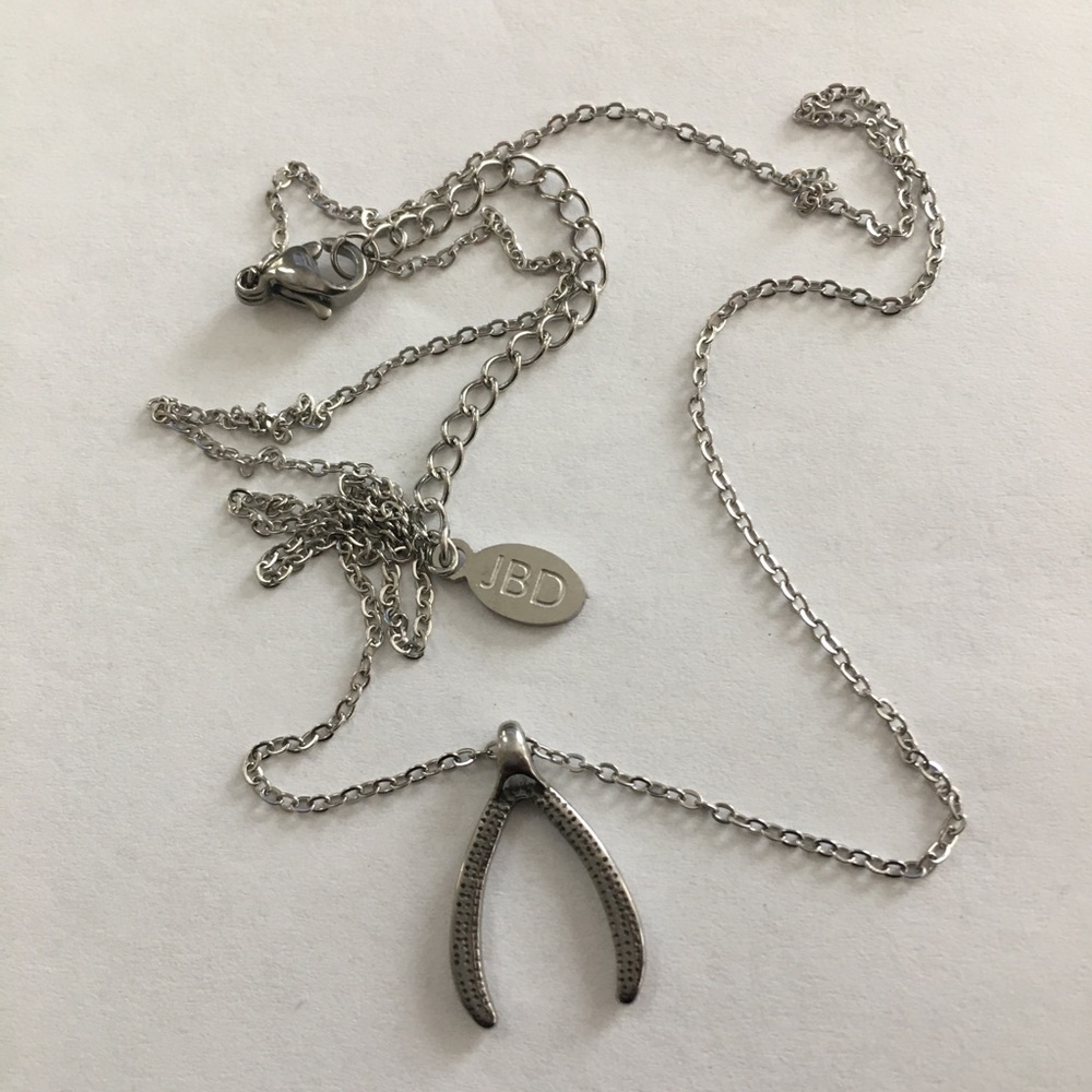 Stainless steel wishbone JBD pendant & chain